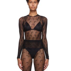 Marine Serre Crocheted logo-print top